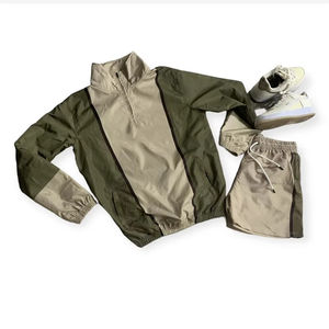 High Quality Waterproof Breathable Windbreaker Set with Zipper Plus Size Outdoor Athletic Jacket Bulk Wholesale Supply - Product Image 3