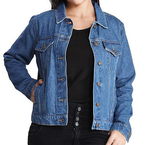 Veste en jean extensible légère de haute qualité pour femmes avec impression de logo personnalisé manteau d'été doux en coton de couleur vive à la mode pour femmes - Product Image 1