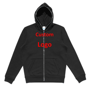 OEM Custom Fashion Streetwear Hip Hop Broderie Full Zip Up Hoodie Unisex Weight Hoody Oversize Custom Full Face Zip Hoodie - Product Image 1