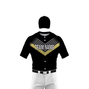 Prix de gros Uniformes de baseball à manches courtes imprimés par sublimation Chemise en jersey respirant Uniformes de softball pour jeunes et adultes - Product Image 4