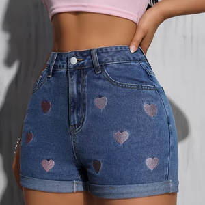 Shorts de Mezclilla para Mujer, Último Estilo, Dos Bolsillos, Ropa Casual, Elásticos, Cintura Alta, Lavados, Mini Shorts de Mezclilla para Mujer - Product Image 2