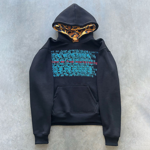 เสื้อกันหนาวมีฮู้ดแบบสวมหัวสำหรับผู้ชาย, ผ้าฝ้าย100% โอเวอร์ไซส์420แกรมเสื้อกันหนาวมีฮู้ดสองชั้นพิมพ์ลายปักปรับแต่งได้ - Product Image 2