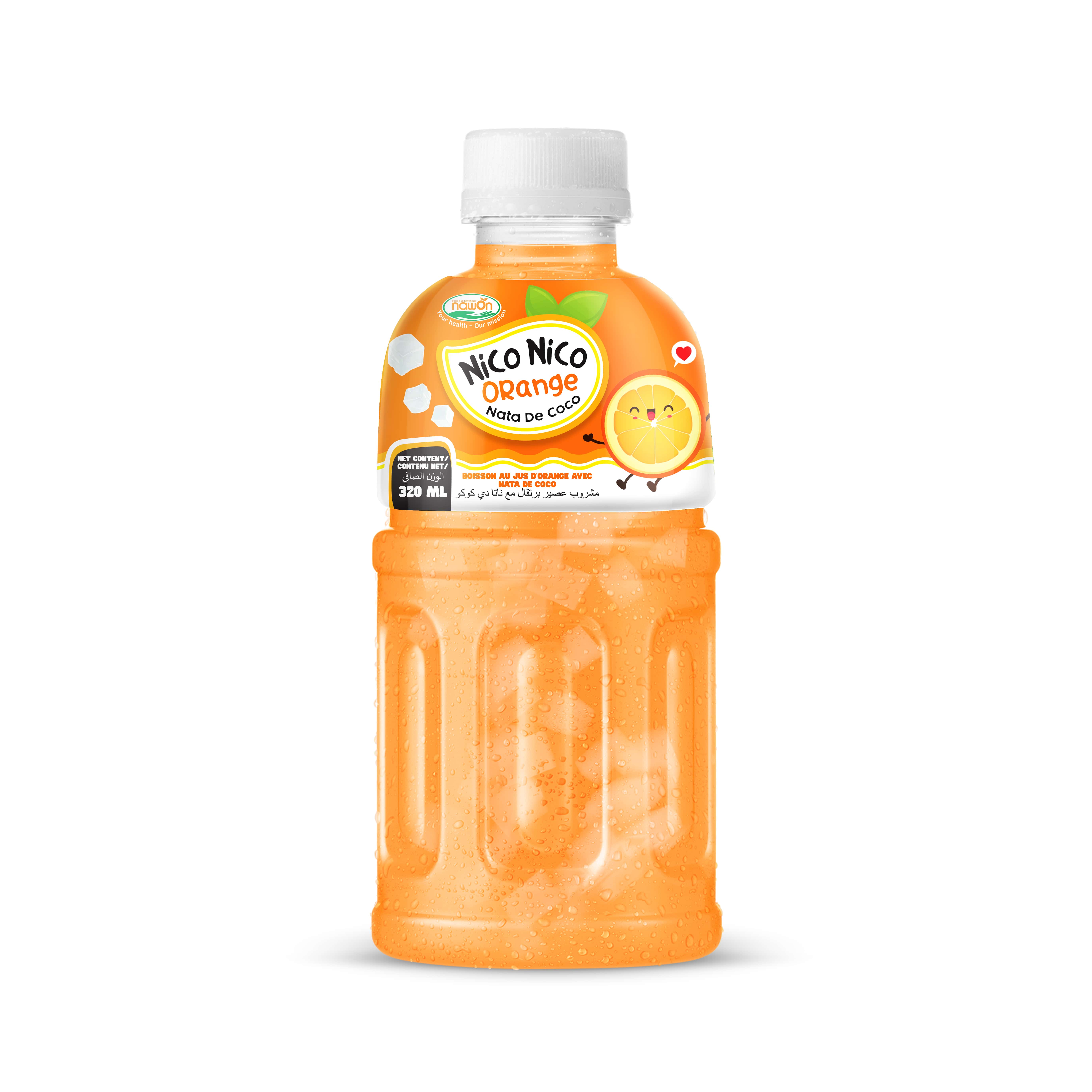 BRCGS 325 мл NAWON Nata de Coco Напиток Фруктовый сок с желе Nata de Coco Orange OEM/ODM производитель напитков