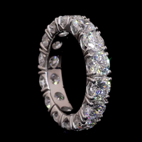 Bague d'éternité de luxe en or blanc 14 carats avec diamant rond cultivé en laboratoire certifié IGI de 5,50 carats, pour mariage et anniversaire