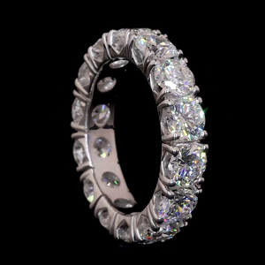 Fábrica personalizada 14K 18K oro sólido boda banda laboratorio crecido diamante eternidad anillo - Product Image 3