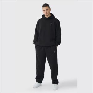 Chándales con Capucha Estampados Unisex de Primera Calidad, Talla Grande, Poliéster/Algodón, Felpa Gruesa de 400 g/m², Hombros Caídos - Product Image 1