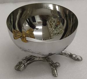 Luxury Floral Design Serving Bowl Home Hotel Restaurants Dinnerware Silver <b>Gold</b> <b>Color</b> Brass Steel for <b>Food</b> Serving - Product Image 4