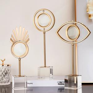 Gran oferta, ecológico de mano pequeño espejo de maquillaje personalizado, espejo de pared de bambú de ratán hecho a mano, decoración de habitación de niña a la moda - Product Image 1