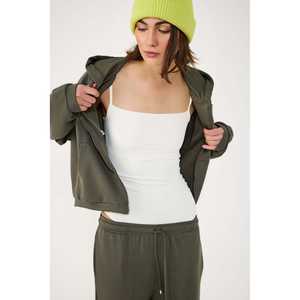 Modal <b>Fabric</b> Soft Silky Touch Zipper Hooded Sweatshirt - Product Image 2