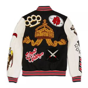 Personalizado de lujo negro Varsity Chaquetas Chaqueta de los hombres de manga de cuero Letterman Varsity chaqueta para los hombres - Product Image 4