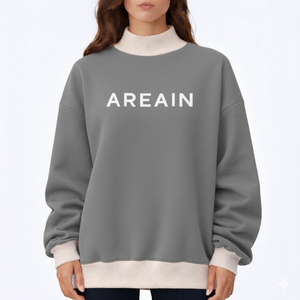 Sudadera Personalizada con Cuello Alto, Sudadera de Cuello Alto, Sudadera de Algodón con Forro Polar, Logotipo Bordado, Sudadera Holgada para Mujer - Product Image 5