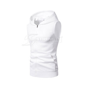 Cotton <b>Sleeveless</b> <b>Hoodie</b> for Gym Training and Outdoor Activities Fitness Pattern Digital Printing Winter Sports <b>Hoodie</b> - Product Image 2