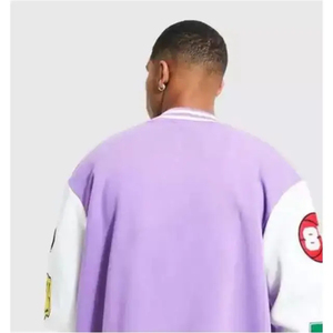 OEM Manufacturer High Quality Embroidery <b>Men's</b> 100% Wool Breathable Quick Dry <b>Summer</b> Varsity Baseball <b>Jacket</b> Wholesale Blank - Product Image 6