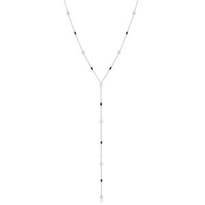 Collar con Colgante en Forma de Y con Perla Redonda de Esmalte Negro, Diseño Turco Hecho a Mano, Joyería de Plata de Ley 925 - Product Image 5