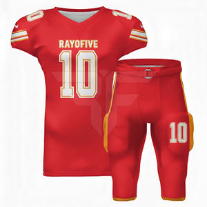 Nouvel ensemble d'uniformes de football américain 100 % polyester, style le plus récent, short antibactérien, respirant et à séchage rapide pour équipes professionnelles - Product Image 3