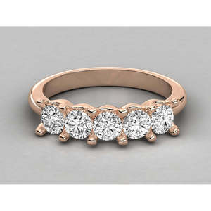 Anillo Brillante de Oro de 9K para Mujer con Diamante Cultivado en Laboratorio de Corte Redondo Estilo Solitario - Product Image 6