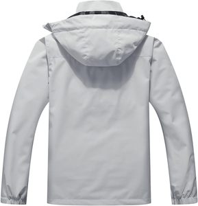 Chubasquero ligero impermeable con capucha para hombre, cortavientos de invierno Softshell para senderismo al aire libre, chaqueta de lluvia suave y transpirable - Product Image 3