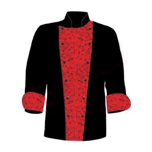 Long-Sleeve Waiter-<b>Costume</b> Hot Selling Men and Ladies Blacked Restaurant-uniform Kitchen-cooking Chef Printings Coats - Product Image 1