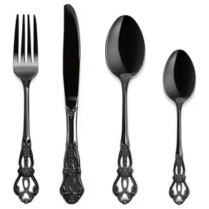 Juego de Cubiertos Hechos a Mano con Mango de Acero Inoxidable Ecológico, Cabeza Plateada, Vajilla Moderna de Lujo para Mesa de Comedor, Cubiertos Premium para el Hogar - Product Image 2