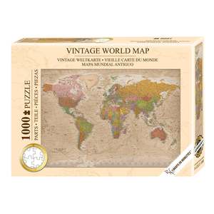 Rompecabezas de Mapa del Mundo Vintage de 1000 Piezas, Diseño Personalizado, Juguete Educativo con Muestra Gratis e Impresión de Logotipo, Mapas en Minutos - Product Image 1