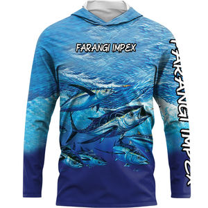 Veste de chemise de pêche pour hommes Vêtements de sport à manches longues en soie glacée Protection solaire Visage Cou Respirant Vêtements de pêche à capuche - Product Image 1