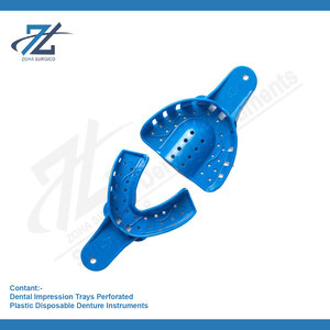 ถาดพิมพ์ฟันพลาสติกแบบเจาะรูถาดพิมพ์ฟันแบบใช้แล้วทิ้งถาดใส่ฟันปลอมด้านบนล่าง - Product Image 2