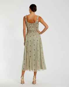 Robe de bal trapèze faite à la main, robe de soirée perlée avec technique de broderie, en tulle, motif uni pour les fêtes - Product Image 6