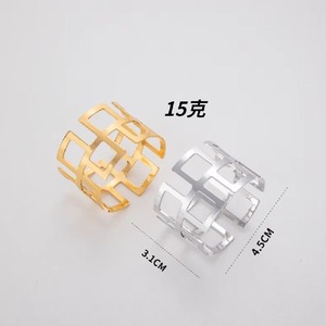 Bloc Design or et argent porte-serviette pour décor de table élégant événements de mariage hôtel salle à manger élégant Serviette Accent - Product Image 2