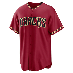 Camiseta de Béisbol para Hombre D-backs, Roja, Manga Corta, Cierre de Botones, Transpirable, Ropa Deportiva de Poliéster - Product Image 1