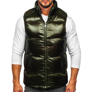Veste en duvet sans manches pour hommes en plein air Oem hiver personnalisé 2025 Gilet bouffant chaud Gilet bouffant pour hommes Veste d'hiver Gilet en duvet personnalisé - Product Image 1