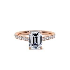 10k or jaune, or rose et or blanc taille émeraude laboratoire cultivé diamant bague de mariage taille émeraude diamant bague de fiançailles cadeau pour - Product Image 3