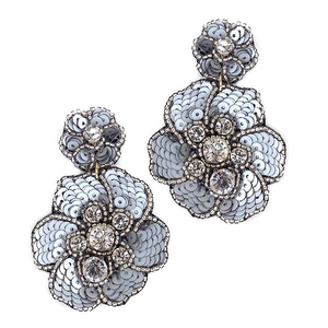 Seed <b>Bead</b> Embroidered Earrings Flower Design Earrings Handmade Multi <b>Color</b> Earrings for Women - Product Image 4
