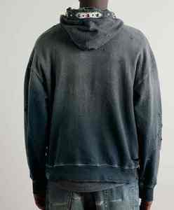 Sweat à capuche en polaire surdimensionné pour l'hiver 2024, 460g, anti-rétrécissement, 100% coton, poche intégrée, design délavé à l'acide, tricoté - Product Image 4