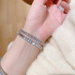 Zircon Stone 925 <b>Sterling</b> <b>Silver</b> Rhodium Plated Tennis <b>Bracelet</b> for Christmas & Party Gifts for Women - Product Image 2