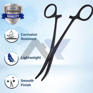 Pinza Hemostática Quirúrgica de Arteria, Pinza Hemostática Kelly, Pinzas Curvas de 5.5 Pulgadas, Mordazas Semiserradas, Color Negro - Product Image 2