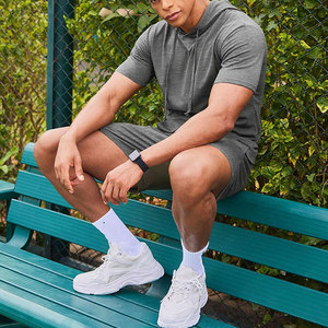 Conjunto de chándal de algodón y poliéster para hombre con logotipo personalizado conjunto de ropa corta de invierno con trajes de verano OEM - Product Image 3