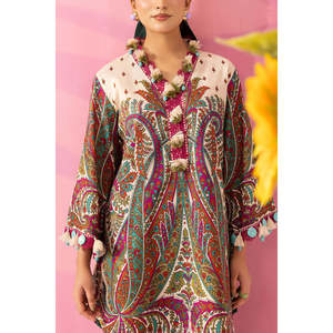 ชุดสูทผ้าลอนพิมพ์ลาย 2 ชิ้น รุ่น TL-62020 สำหรับงานทางการและลำลอง ตกแต่งด้วยกระดุม - Product Image 4