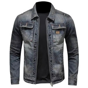 Veste en jean respirante élégante pour hommes Vêtements décontractés Prix de gros Vestes en jean pour hommes à vendre - Product Image 4