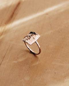 Marteau Texture Conception Unique À La Main En Argent Sterling 925 Femmes Fille Fête Porter Anniversaire Bague Usine Directe - Product Image 3