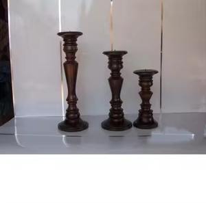 Increíbles candelabros cónicos de madera para bodas, fiestas, festivales, decoraciones hechas de madera de nogal - Product Image 5
