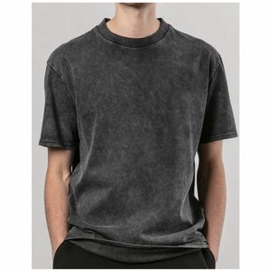 เสื้อยืดสำหรับผู้ชายเสื้อยืดสไตล์สตรีทซักกรดเสื้อยืดคอกลมพิมพ์ลายสไตล์วินเทจ - Product Image 1