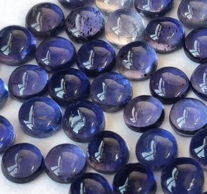 Natural Iolite Round 8mm Cabochon Flat Back - Top Quality Iolite Cabochon Round - Product Image 5