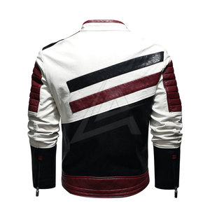 Men's Premium Quality <b>Top</b> Selling Light Weight Stylish Breathable <b>Leather</b> Jacket Stand Collar <b>High</b> Street Style Canvas Fabric - Product Image 2