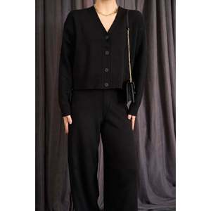 ชุดคาร์ดิแกนแขนยาวสีดำติดกระดุม - Product Image 2