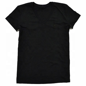 Camisetas informales de media manga para mujer, cuello redondo, 100% algodón/poliéster, alta calidad, bordado con logotipo personalizado - Product Image 3