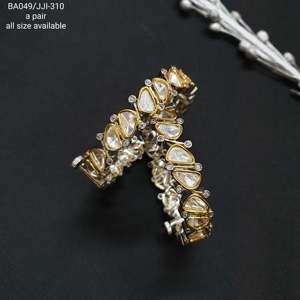 <b>Openable</b> Kundan Polki Fashion Bangles Unshape Design - Product Image 4