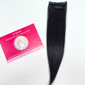 100% de haute qualité non transformés vierge vietnamien cheveux humains soyeux droite DD 2 pièces 20G noir Clip dans les cheveux humains - Product Image 1