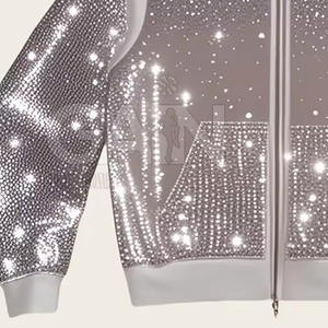 Chándal de Invierno con Capucha para Hombre, con Pedrería, Transpirable, de Secado Rápido, Ligero, de Alta Calidad, para Entrenamiento en el Gimnasio, Venta al Por Mayor OEM - Product Image 6