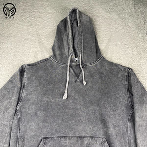 Sudadera con Capucha Unisex de Invierno, Estilo Vintage, 100% Algodón Grueso, Bordada, Lavada al Ácido, Desgastada - Product Image 4