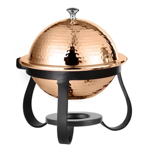 Plato de frotamiento asequible, calentador de comida de buffet de lujo de acero inoxidable para uso en fiestas de bodas, plato de servicio personalizable y de alta calidad - Product Image 4